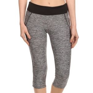 Black and Gray Capri Workout